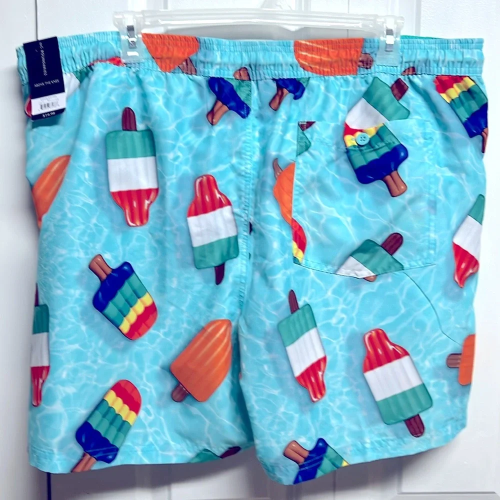No Boundaries Multi Color Pop Sickle Print Swim Trunks Size 2XL NWT